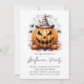 カボチャモダンンスパイダーズ大人ハローウィンパーティ 招待状 (正面)