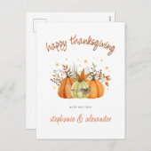 カボチャモダンンス秋ハッピーサンクスギビング シーズンポストカード (正面/裏面)