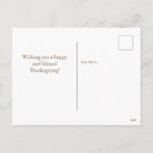 カボチャモダンンス秋ハッピーサンクスギビング シーズンポストカード (裏面)