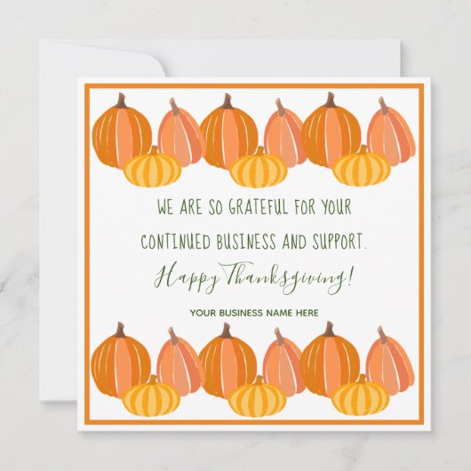 カボチャモダンンハッピーサンクスギビングホリデーカード シーズンカード (正面)