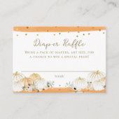 カボチャモダン秋ベビーシャワーおむつラッフル エンクロージャーカード (正面)