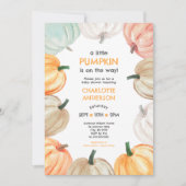 カボチャリースニュートラル性別秋ベビーシャワー 招待状 (正面)