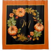 カボチャリースモノグラム シャワーカーテン (正面)