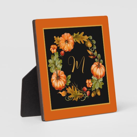 カボチャリースモノグラム フォトプラーク (正面)