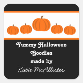 カボチャローハロウィーンベーキングラベルステッカー スクエアシール