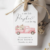 カボチャヴィンテージトラックフローラベビーガールシャワー ギフトタグ