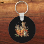 カボチャヴィンテージ90s猫レトロハロウィン キーホルダー (正面)