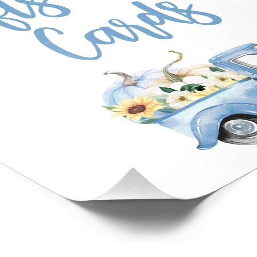 カボチャートラックひまわり花赤ちゃんシャワーパーティー標識 フォトプリント            (角)