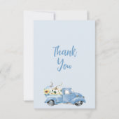 カボチャートラックひまわり赤ちゃんシャワーサンキューカード 招待状 (裏面)