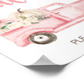 カボチャートラック赤ちゃんシャワーの好意サイン ポスター (角)