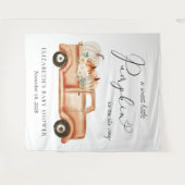 カボチャートラック赤ちゃんシャワー写真の背景 タペストリー (正面(横))