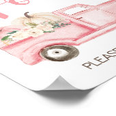 カボチャートラック赤ちゃんシャワー食品の看板 ポスター (角)