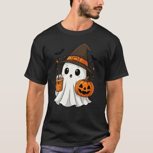 カボチャ不気味の可愛いハロウィーン幽霊 Tシャツ (正面)