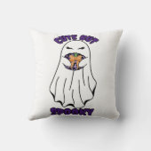 カボチャ不気味を抱える可愛いながらもハロウィン幽霊 クッション (裏面)