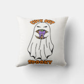 カボチャ不気味を抱える可愛いながらもハロウィン幽霊 クッション (裏面)