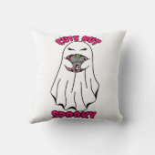 カボチャ不気味を抱える可愛いながらもハロウィン幽霊 クッション (裏面)