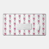 カボチャ不気味を抱える可愛いながらもハロウィン幽霊 デスクマット (キーボード&マウス)