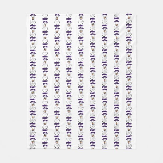 カボチャ不気味を抱える可愛いながらもハロウィン幽霊 フリースブランケット (正面)