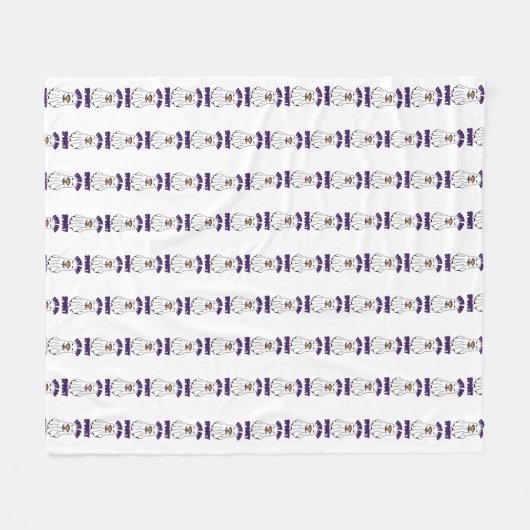 カボチャ不気味を抱える可愛いながらもハロウィン幽霊 フリースブランケット (正面(横))