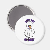 カボチャ不気味を抱える可愛いながらもハロウィン幽霊 マグネット (正面/裏面)