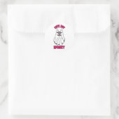 カボチャ不気味を抱える可愛いながらもハロウィン幽霊 ラウンドシール (バッグ)