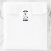 カボチャ不気味を抱える可愛いながらもハロウィン幽霊 ラウンドシール (バッグ)