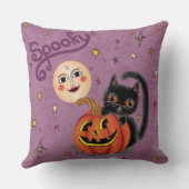 カボチャ不気味キットンムーン – ライトパープル クッション (裏面)