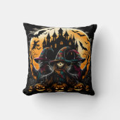 カボチャ不気味パッチのかかし クッション (正面)