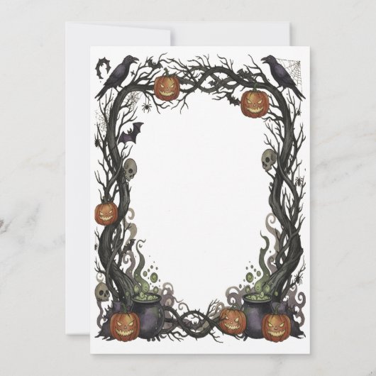 カボチャ不気味ン&つる植物ハローウィンパーティ 招待状 (裏面)