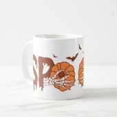 カボチャ不気味ンBoobes面白いハロウィーン コーヒーマグカップ (正面左)