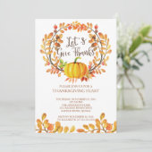 カボチャ与えの感謝祭感謝していのディナーに行こう 招待状 (スタンド正面)