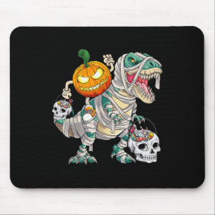 カボチャ乗馬ミイラ恐竜Tレックスハロウィンおもしろい マウスパッド
