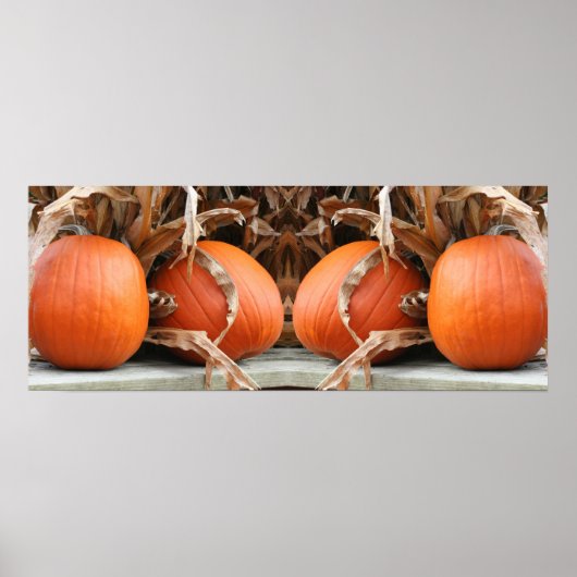 カボチャ乾燥トウモロコシの茎鏡抽象芸術 ポスター (正面)