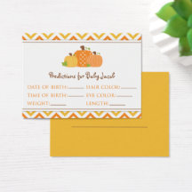 カボチャ予測赤ちゃんシャワーカード大