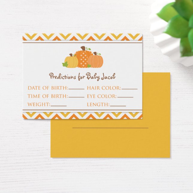 カボチャ予測赤ちゃんシャワーカード大 (デスク)
