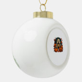 カボチャ付きかわいいパグドッグ秋ハロウィンクラシック セラミックボールオーナメント (左)