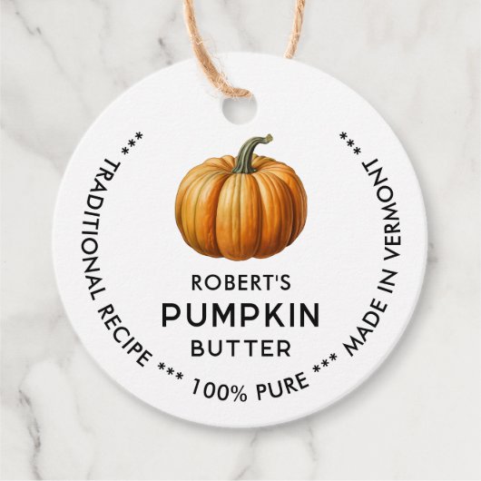 カボチャ付きカボチャヴィンテージラベル フェイバータグ (正面)