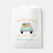 カボチャ付きクリームファームトラック秋ベビーシャワー フェイバーバッグ (正面)