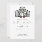 カボチャ付きシックな納屋ウェディングレセプション 招待状 (正面)