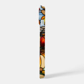 カボチャ付きステンドグラス窓 iPhone 15ケース (左側面)