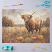カボチャ付きハイランド牛 薄葉紙 (クラフト)