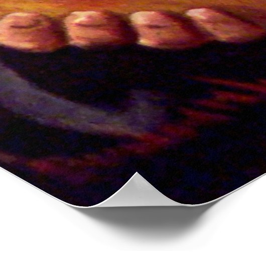 カボチャ付きハロウィンおもしろいウィッチ ポスター (角)