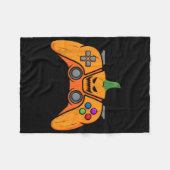 カボチャ付きハロウィンビデオゲーム制御顔 フリースブランケット (正面(横))