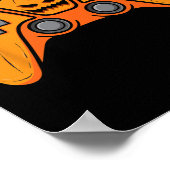 カボチャ付きハロウィンビデオゲーム制御顔 ポスター (角)