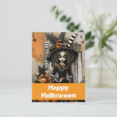 カボチャ付きハロウィーンの魔女 ポストカード (スタンド正面)