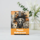 カボチャ付きハロウィーンの魔女 ポストカード (スタンド正面)