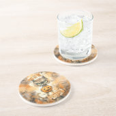 カボチャ付きハロウィーンクランキー猫 コースター (側面)