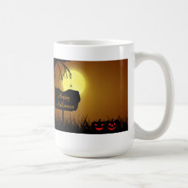 カボチャ付きハロウィーンサイン – マグカップ