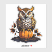 カボチャ付きハロウィーンフクロウ シール (シート)