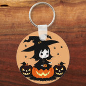 カボチャ付きハロウィーン魔女 キーホルダー (裏面)
